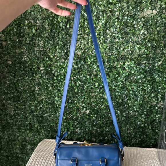 Saint Laurent Blue Leather Mini Duffle Bag Authentic - Picture 8 of 10